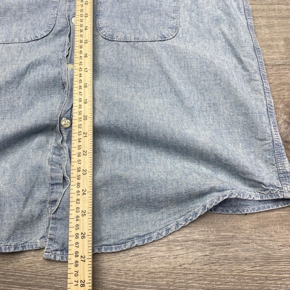 The Great Shirt The Craftsman Womens 2 Blue Railway Wash Denim Button Down Top - Picture 6 of 7